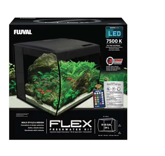 Fluval Black Flex Aquarium Kit, 9 Gallon