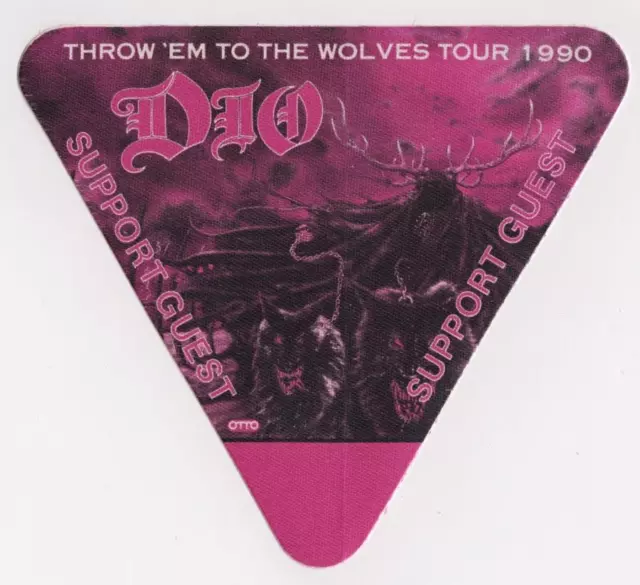 DIO Throw 'Em To The Wolves Tour 1990. Support Guest Cloth Backstage Pass. OTTO