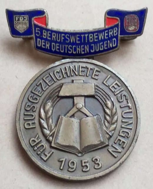 Für ausgezeichnete Leistungen 5. Berufswettbewerb der Deutschen Jugend 1953 FDJ