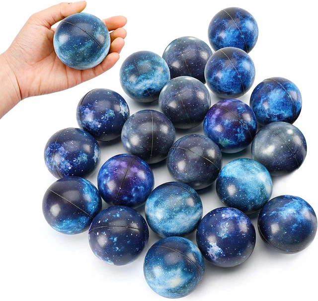 20 PIEZAS bolas de estrés Galaxy, bolas de estrés espuma con tema espacial de 2,5 pulgadas