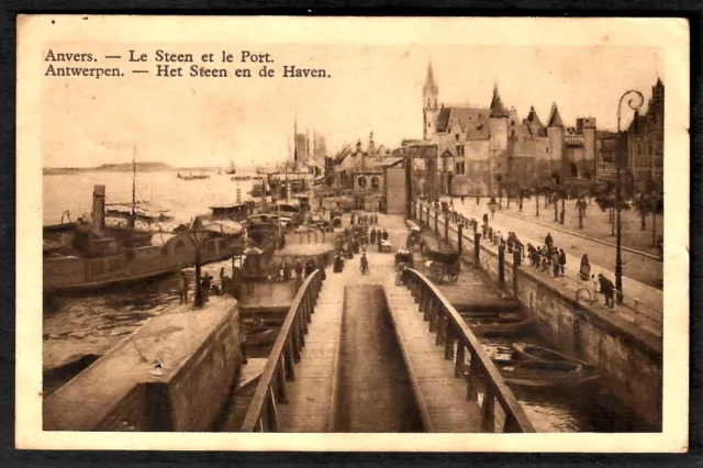 CPA : Belgique Anvers [Le Steen et le port/Het Steen en de Haven] datée 1935