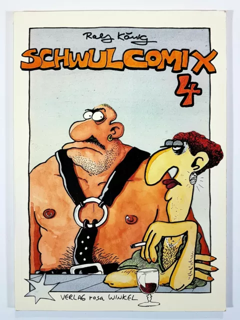 Gay Comic Type Ralf König Schwulcomix 4 Allemagne Édition Rose Angle 1986 Z1