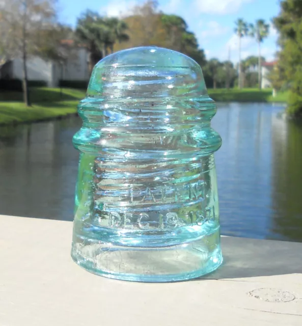 Great Ice Aqua Cd 120 Patent 1871 Glass Insulator (B)