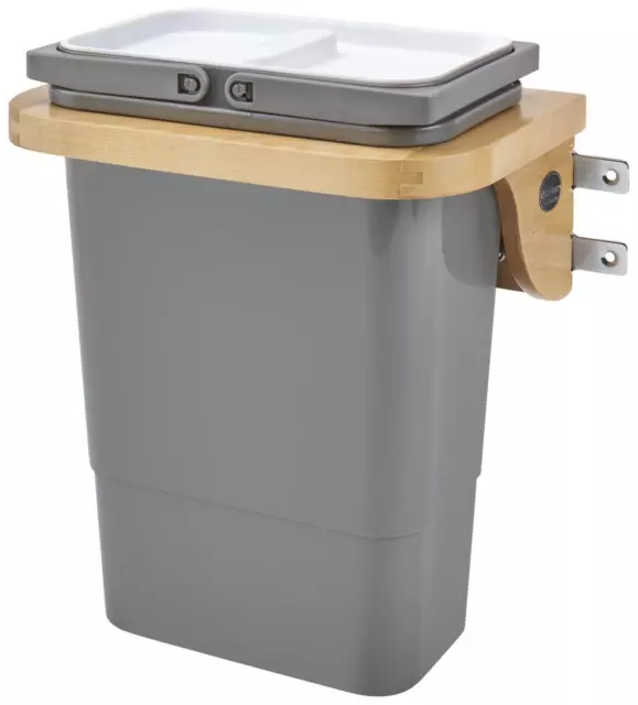 Rev-A-Shelf 4SOWC-8-1 10-3/8 Inch Door Mount Single Bin Trash Can - Silver