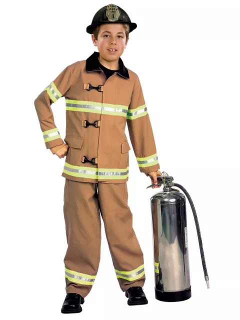 Fire Fighter Costume for Kids Reflective Stripes Foam Hat Occupational Dress-Up