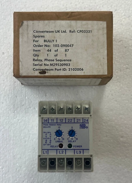 Basler Electric Be3-47n-3a4n2 Phasengleichgewichtsrelais 5a 250V 50/60Hz
