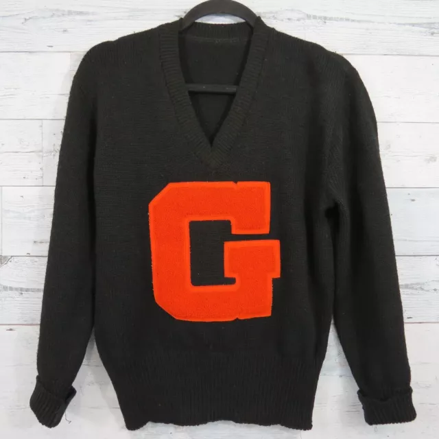 Vintage 50's-70's? Letterman Varsity V-Neck Sweater Missing Tag Fits S/XS