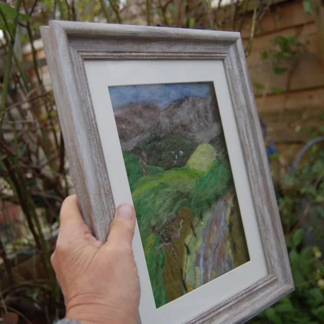 Needle Felted Wool Landscape - countryside scene