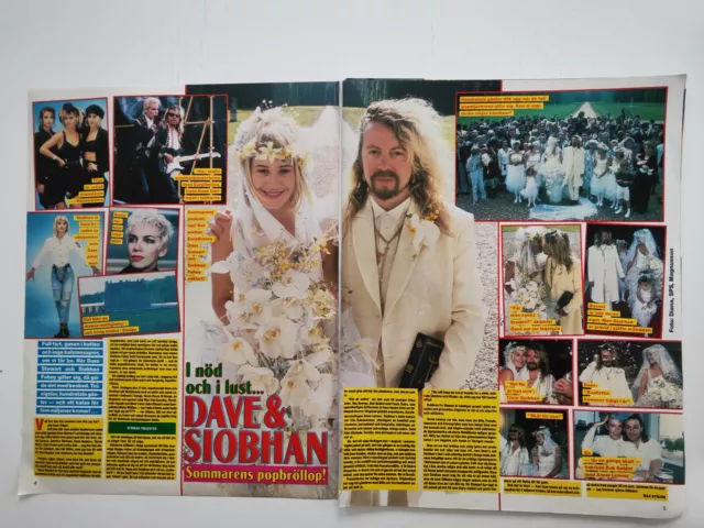 DAVE STEWART & SIOBHAN FAHEY, DEF LEPPARD article/clippings OKEJ magazine Sweden