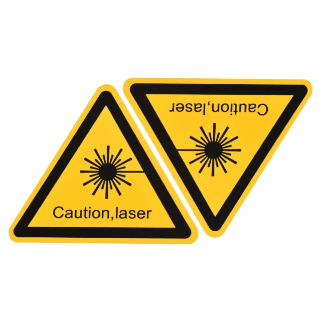 Triangle Laser Danger Prudence Signe Autoadhésif Jaune Noir 100mm Paquet de 4