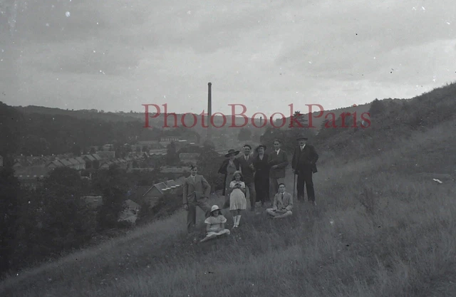Family Campaign c1930 Photo NEGATIVE Stereo Glass Plate Vintage V33L25n32