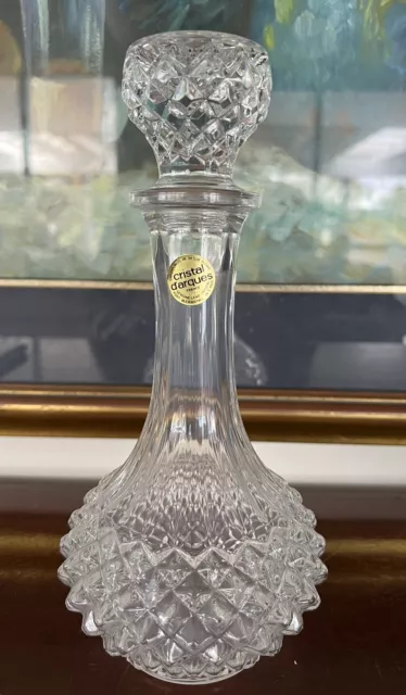 VINTAGE RETRO Cristal D'Arques Decanter 24% Lead Crystal 25cm