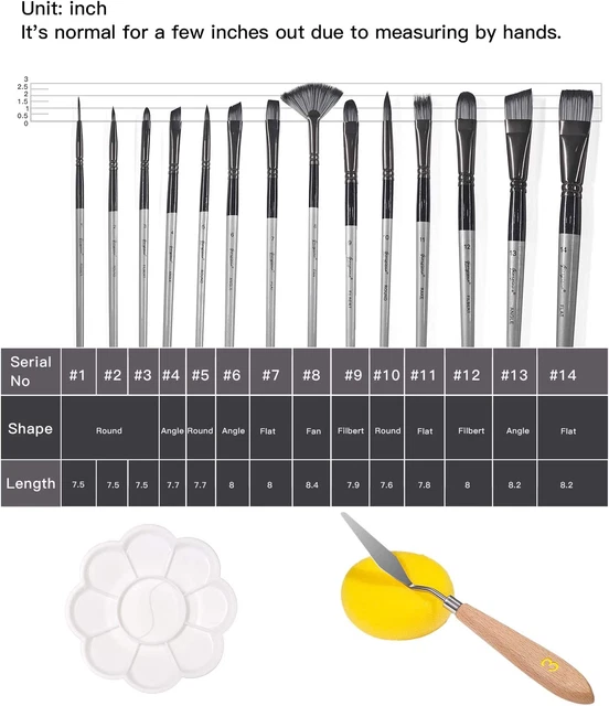 20Pcs Pennelli Da Pittura per Dipingere Acrilico Acquerello Ad Olio accessori 2