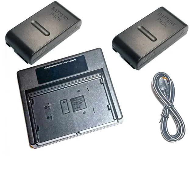 Combo Battery Charger + 2 Batteries for Sony NP-55 NP-33 NP-68 CCD-550 NP-77