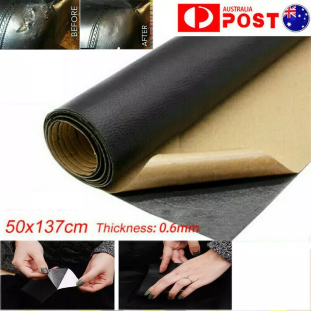1pc Grey 50x137cm Self-adhesive Leather Patch
