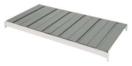 Edsal 1035D Decking, Ribbed Steel, 60 In W, 36 In D, Gray, Powder Coated
