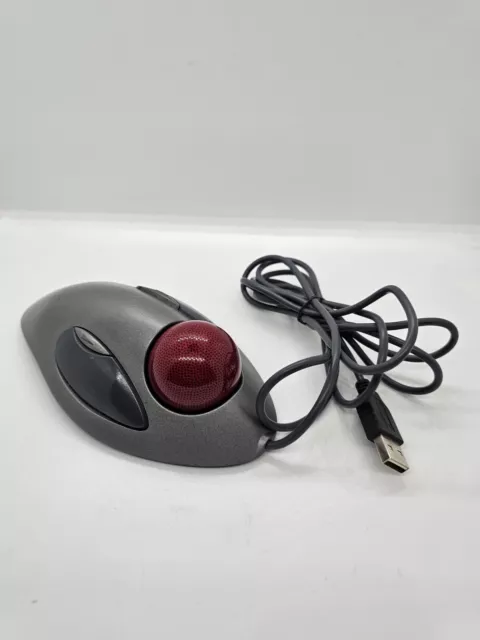 Logitech USB Optical Trackman Marble Mouse Trackball ball ergonomic Wired T-BC21
