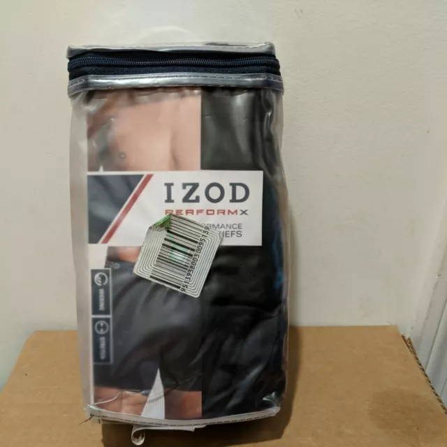 IZOD Mens Medium Large Knit Boxer Brief Underwear 4-pack NEW Blue