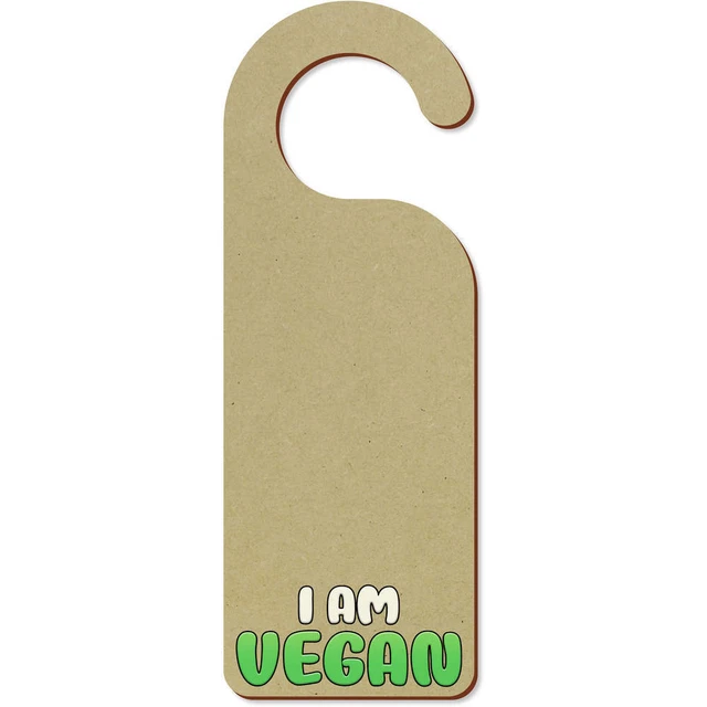'I Am Vegan' 200 mm x 72 mm colgador de puerta (DH00034852)