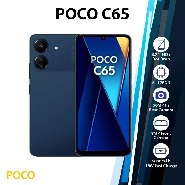 NEW XIAOMI POCO C65 6GB+128GB Dual SIM Unlocked Android Mobile Phone AU -  BLUE $261.99 - PicClick AU