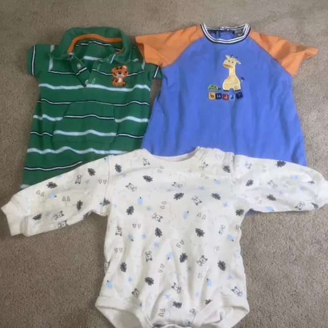 Lot Of 3 Vintage Carters Baby Boy Outfits Size 9M