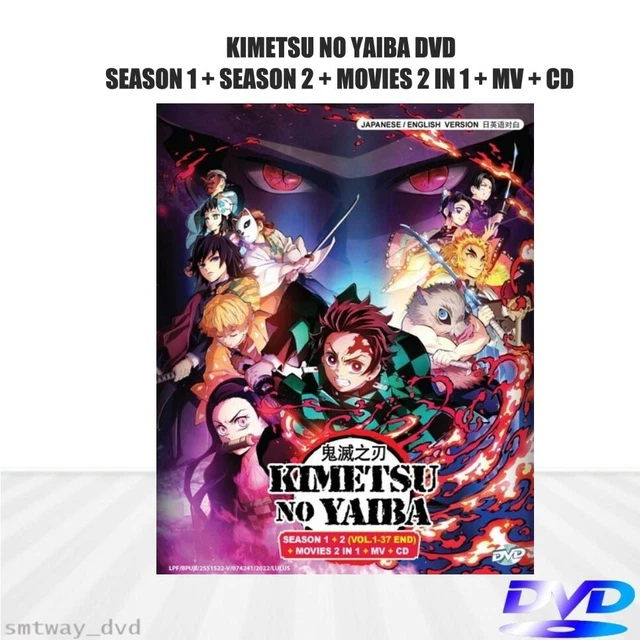 DVD ANIME DEMON Slayer: Kimetsu No Yaiba Season 1+2 (1-37)