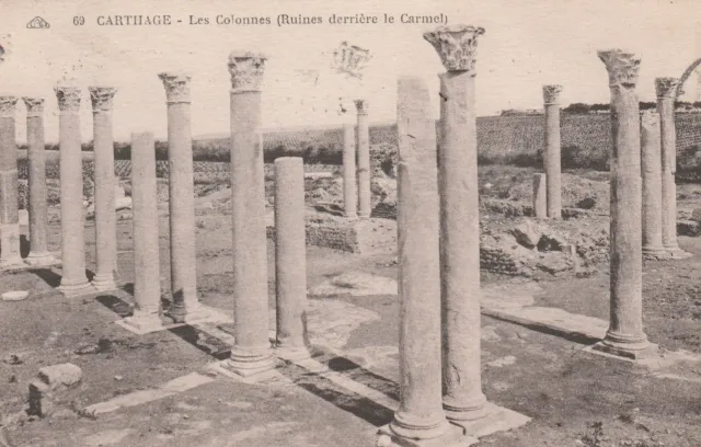 CPA TUNISIE CARTHAGE Les Colonnes (Ruines derriere le Carmel)