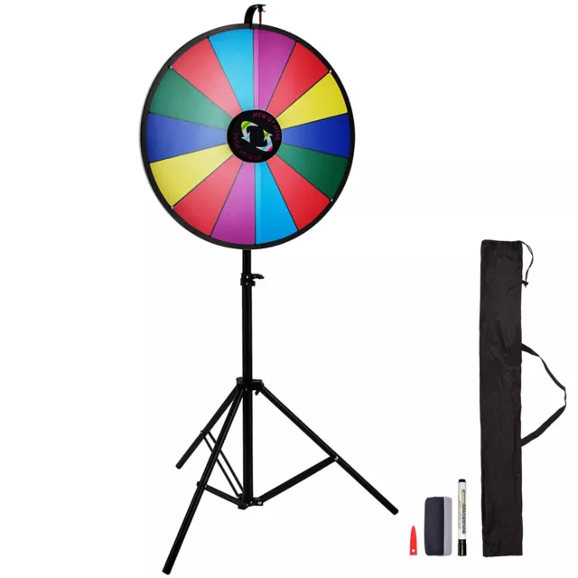 VEVOR 24" Tabletop Color Prize Wheel 14 Slots Dry Erase Show Fortune Spinning