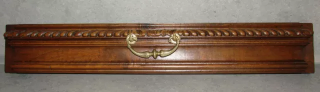 French Antique Large Hand Carved Architectural Drawer Front/Panel Solid Walnut