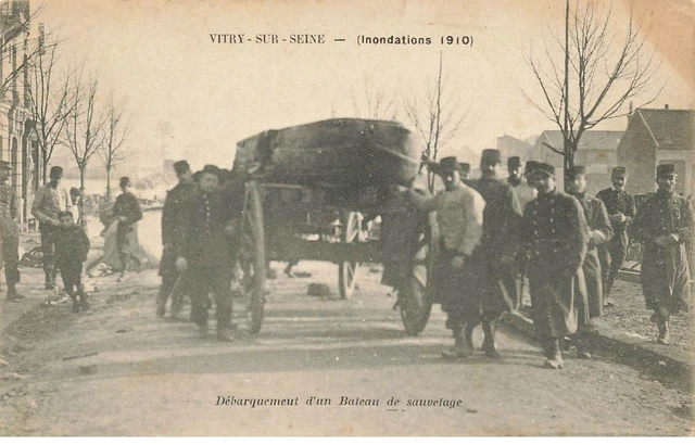 94 Vitry Sur Seine #Mk33116 Floods 1910 Landing Of A Rescue Boat