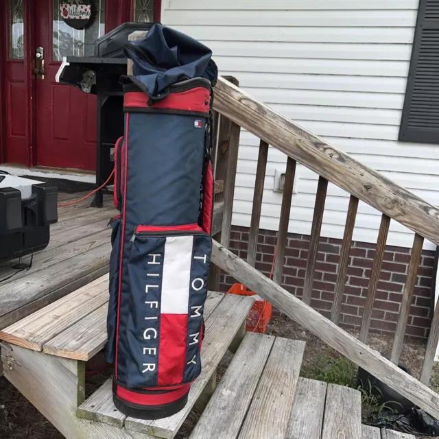VINTAGE TOMMY HILFIGER Belding Sports Golf Bag-4 WAY-CART--with RAIN ...