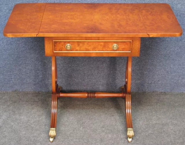 Reprodux Bevan Funnell Low Occasional Table Regency Style Burr Walnut & Mahogany