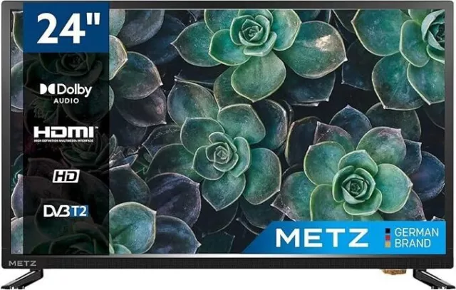 Tv led televisore 24 pollici Metz display  Hd Ready con dvb t2 colore nero 60 cm