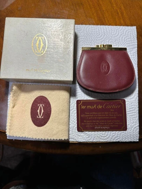 Unused Authentic Cartier Vintage Must Clasp Coin Case Purse Deadstock