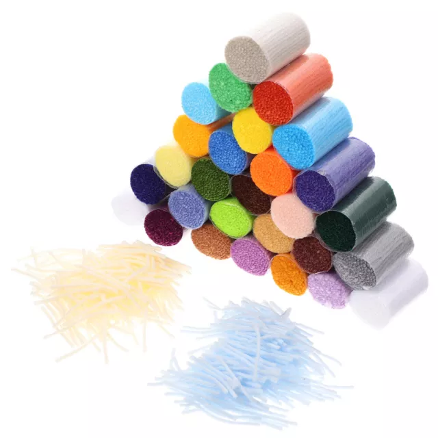 Hilo de gancho de pestillo de 30 rollos hilo de alfombra precortado colores mixtos-FI
