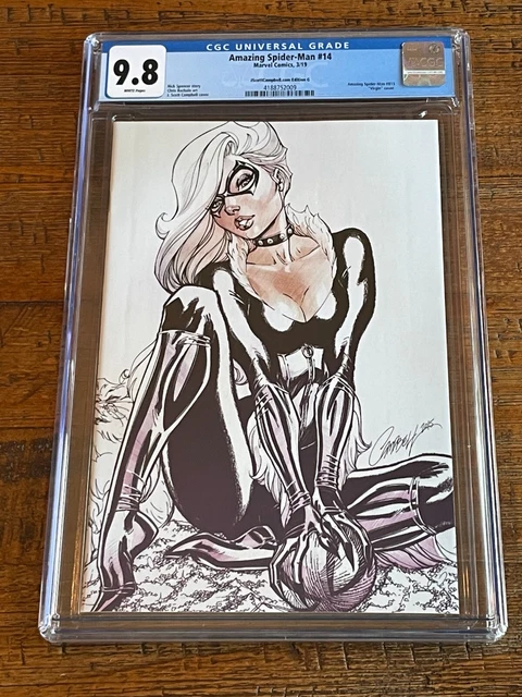 Amazing Spider-Man 14 Cgc 9.8 J Scott Campbell Black Cat Virgin Variant-G Rare!