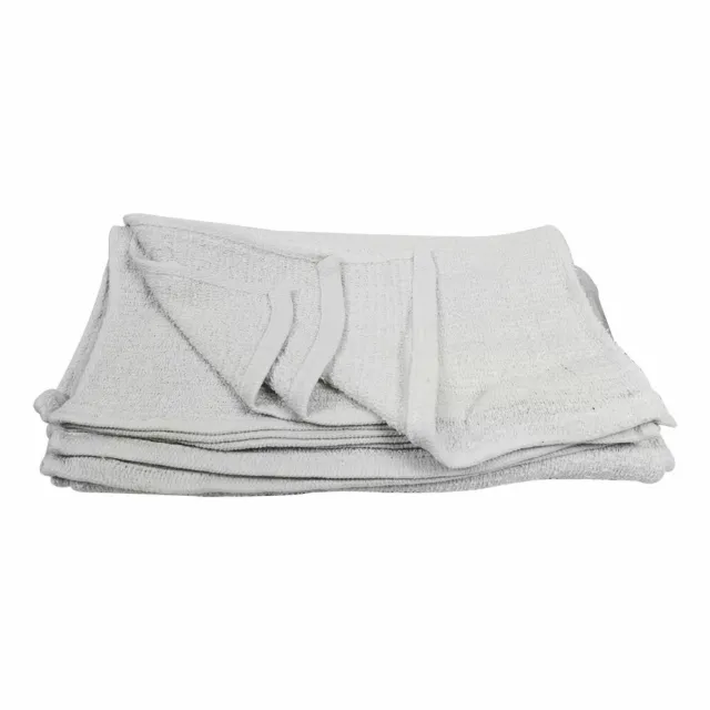 PT727 14 Inch x 17 Inch White Terry Mop Towel - 100% Cotton - 3/Pack