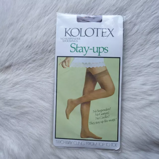 GREY STOCKINGS LARGE KOLOTEX Stay Ups No Suspender STOCKINGS CLING TOP To  Toe £14.33 - PicClick UK