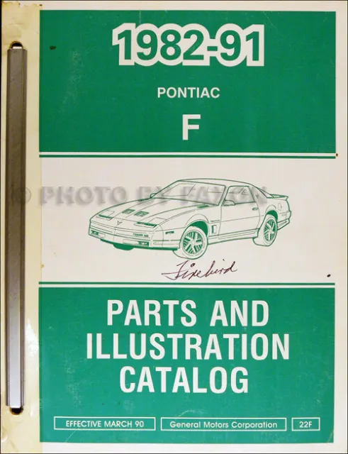 1989 1990 1991 Pontiac Firebird and Trans Am Parts Book Illustrated Part Catalog