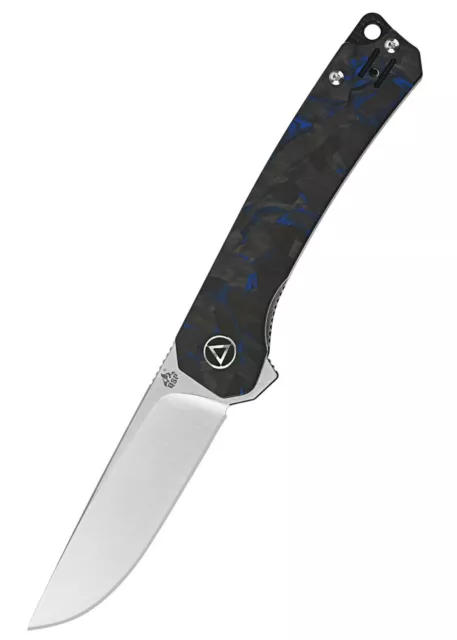 Taschenmesser Osprey, Satinierte Klinge, shredded CF overlay G10 Griff, blau - F