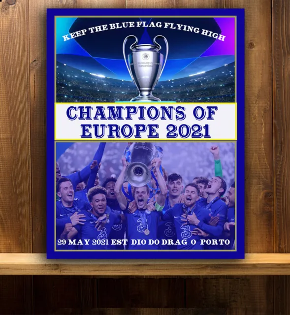 CHAMPIONS OF EUROPE  CHELSEA 2021  BAR MAN CAVE PUB SHED Metal Sign CH001