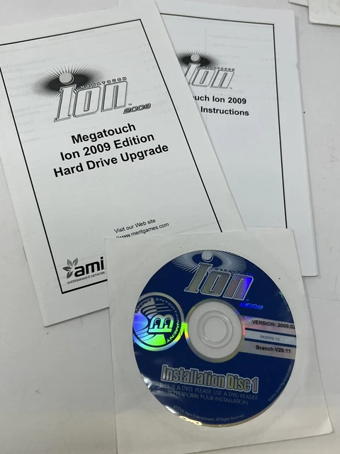 Megatouch ion  Edition DVD Video Game discs 2009 manual