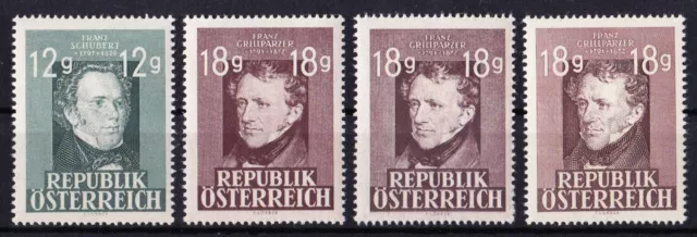 ÖSTERREICH MiNr. 801, 802, A802I, A802II, alle 4 Werte, **postfrisch