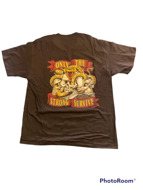 Vtg Harley Davidson 3D Emblem T-Shirt The Strong Survive 1988 Single Stitch LG