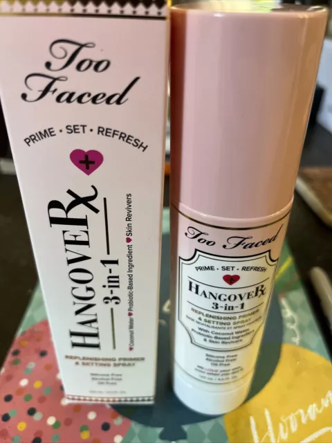 Primadora de reposición y aerosol de ajuste Too Faced Top Seller Resaca RX 3 en 1 4 oz