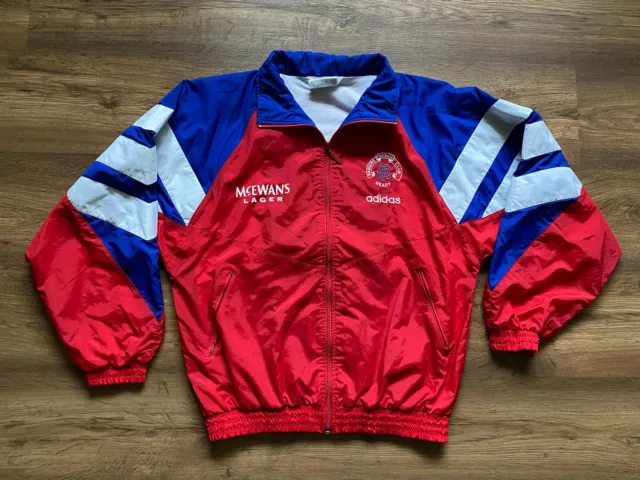 + Vintage Glasgow Rangers Scotland Jacket Football Shirt Soccer Adidas