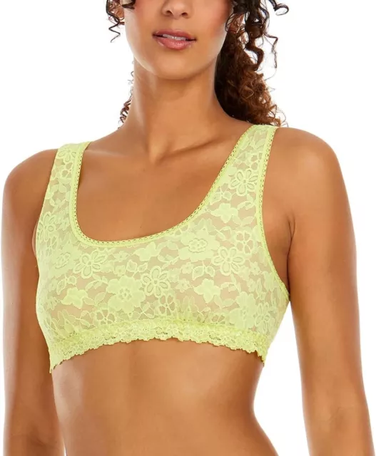 Hanky Panky Womens Daily Lace Scoop Neck Bralette Lime Zest Size Large