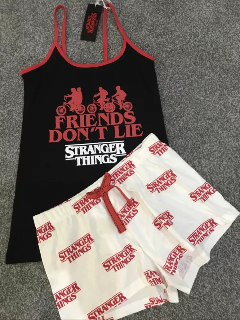 WOMEN S NETFLIX STRANGER Things VEST SHORT PYJAMA OFFICIAL LICENSED SIZE S 10 12 EUR 12 03 PicClick FR