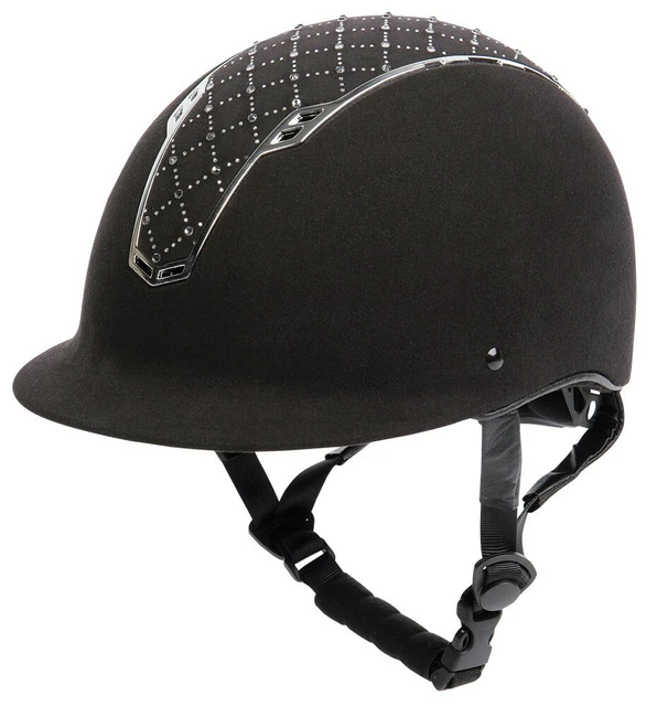 *neu 2019* Harry´s Horse ARGILE SAMT schwarz silber Reithelm / Reitkappe  VG1.01