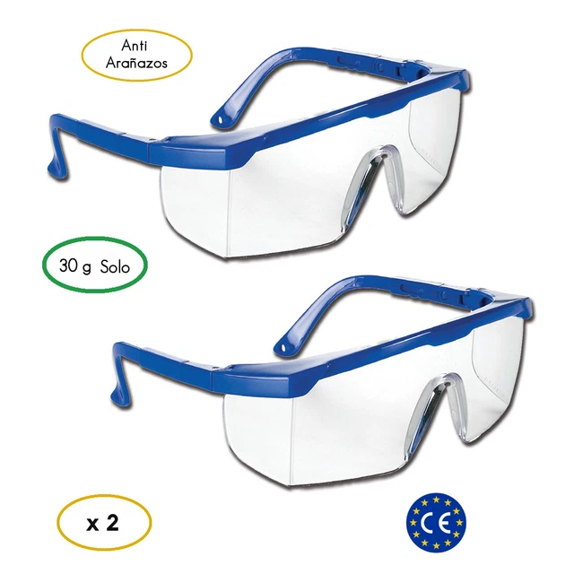 Gafas de Seguridad x 2 con Proteccion Lateral. Gafas de Trabajo Antiarañazos